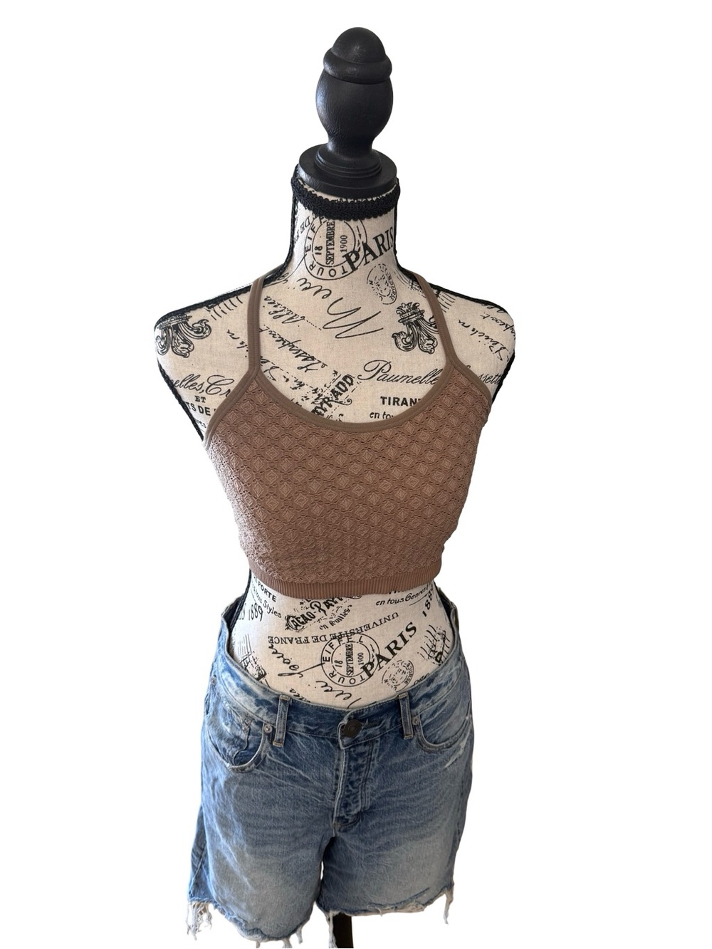 Colsie Brown Textured Bandeau Bra